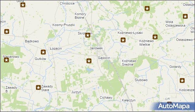 mapa Gąsocin, Gąsocin na mapie Targeo