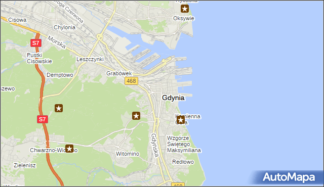 mapa Gdyni, Gdynia na mapie Targeo