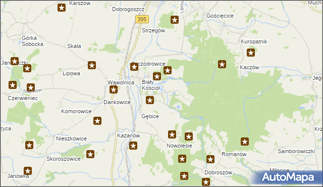 mapa Gębczyce, Gębczyce na mapie Targeo