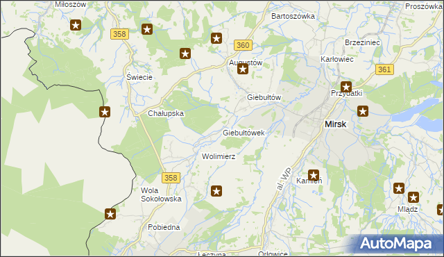 mapa Giebułtówek, Giebułtówek na mapie Targeo