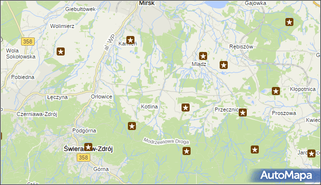 mapa Gierczyn gmina Mirsk, Gierczyn gmina Mirsk na mapie Targeo