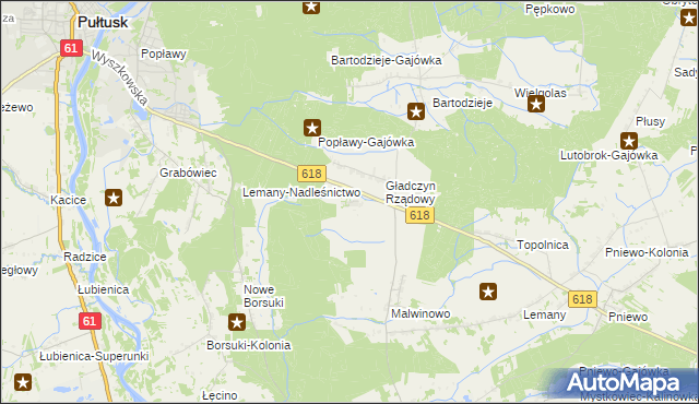 mapa Gładczyn, Gładczyn na mapie Targeo