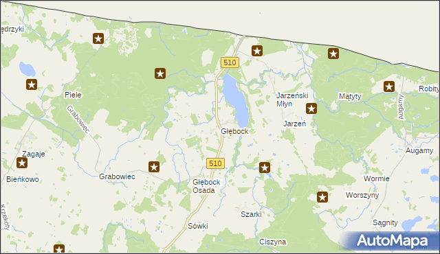 mapa Głębock gmina Lelkowo, Głębock gmina Lelkowo na mapie Targeo