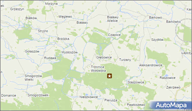 mapa Głębowice gmina Wińsko, Głębowice gmina Wińsko na mapie Targeo