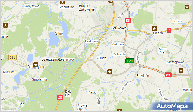 mapa Glincz, Glincz na mapie Targeo