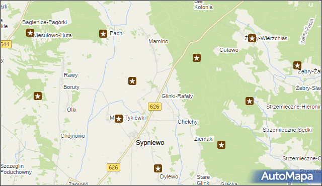 mapa Glinki-Rafały, Glinki-Rafały na mapie Targeo