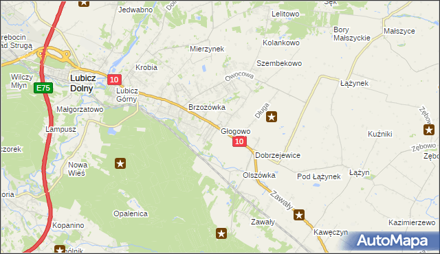 mapa Głogowo, Głogowo na mapie Targeo