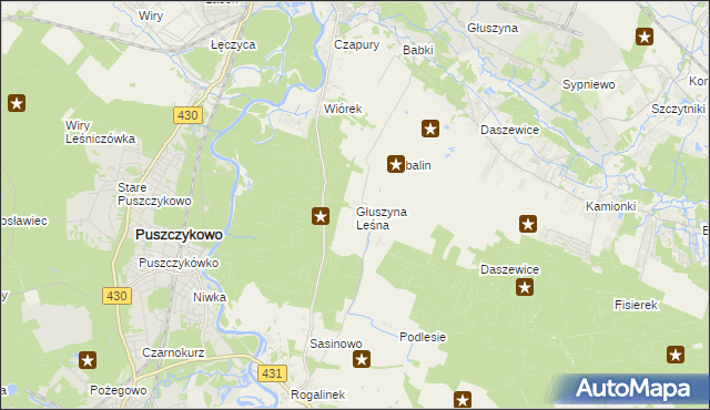 mapa Głuszyna Leśna, Głuszyna Leśna na mapie Targeo