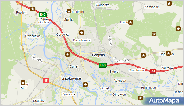 mapa Gogolin powiat krapkowicki, Gogolin powiat krapkowicki na mapie Targeo