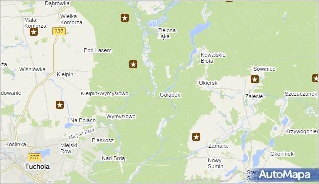 mapa Gołąbek gmina Cekcyn, Gołąbek gmina Cekcyn na mapie Targeo