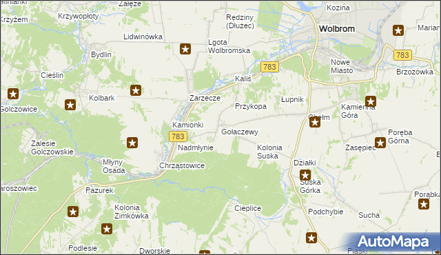 mapa Gołaczewy, Gołaczewy na mapie Targeo