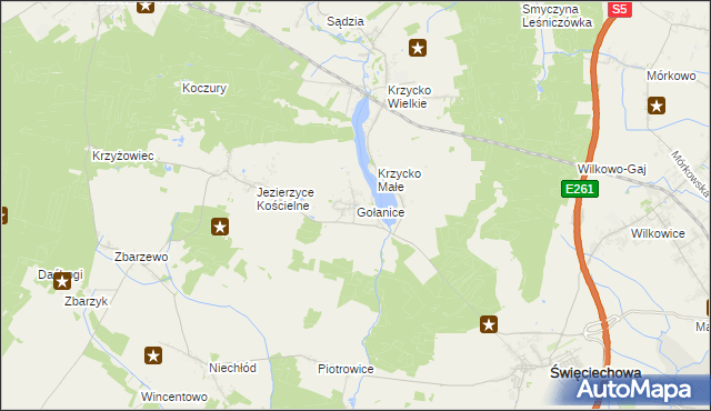 mapa Gołanice, Gołanice na mapie Targeo