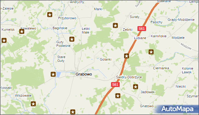 mapa Golanki, Golanki na mapie Targeo