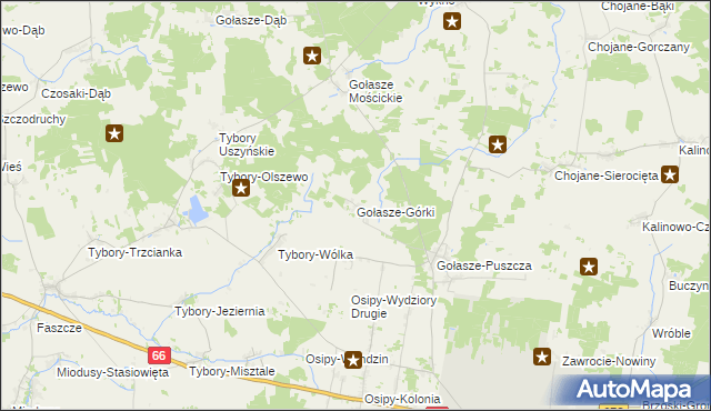 mapa Gołasze-Górki, Gołasze-Górki na mapie Targeo