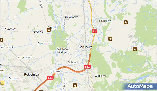 mapa Golęczewo, Golęczewo na mapie Targeo