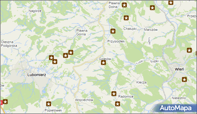 mapa Golejów, Golejów na mapie Targeo