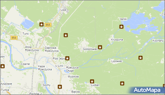 mapa Goliszowiec, Goliszowiec na mapie Targeo