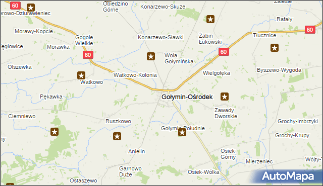 mapa Gołymin-Ośrodek, Gołymin-Ośrodek na mapie Targeo