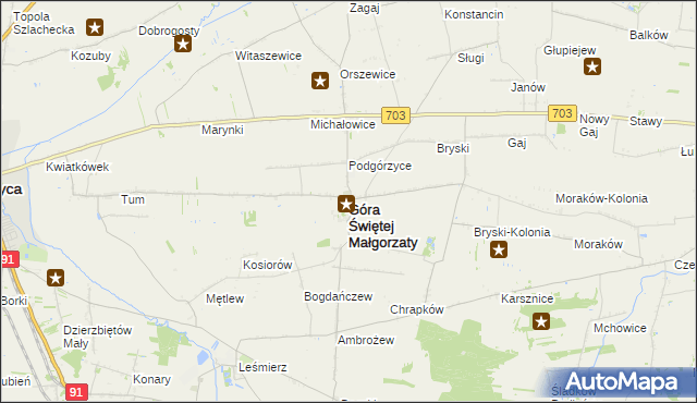 mapa Góra Świętej Małgorzaty, Góra Świętej Małgorzaty na mapie Targeo