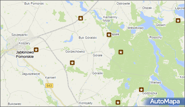 mapa Górale gmina Jabłonowo Pomorskie, Górale gmina Jabłonowo Pomorskie na mapie Targeo