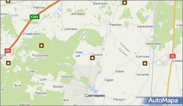 mapa Goranin gmina Czerniejewo, Goranin gmina Czerniejewo na mapie Targeo