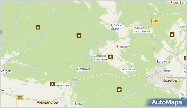 mapa Górecko Kościelne, Górecko Kościelne na mapie Targeo