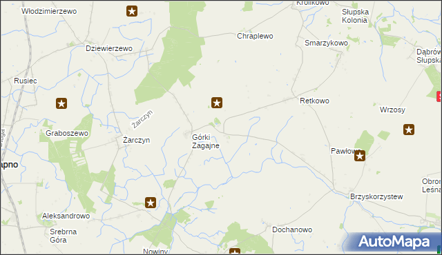 mapa Górki Dąbskie, Górki Dąbskie na mapie Targeo