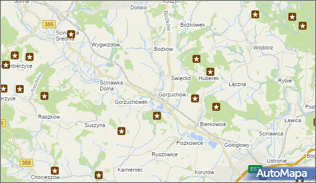 mapa Gorzuchów, Gorzuchów na mapie Targeo