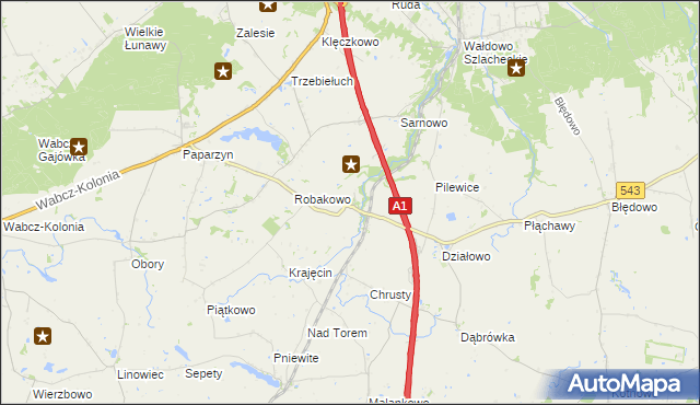 mapa Gorzuchowo gmina Stolno, Gorzuchowo gmina Stolno na mapie Targeo