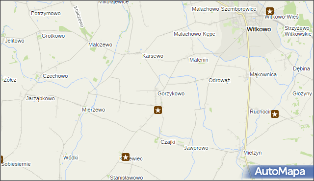 mapa Gorzykowo, Gorzykowo na mapie Targeo