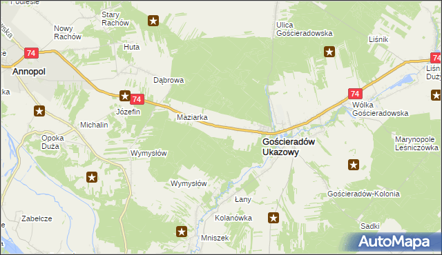mapa Gościeradów-Folwark, Gościeradów-Folwark na mapie Targeo