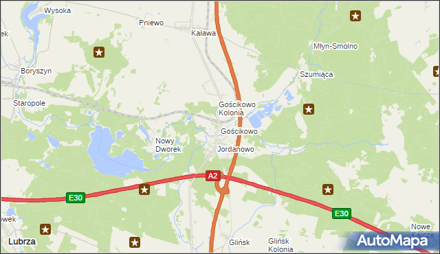 mapa Gościkowo, Gościkowo na mapie Targeo
