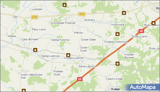 mapa Gosie Duże, Gosie Duże na mapie Targeo