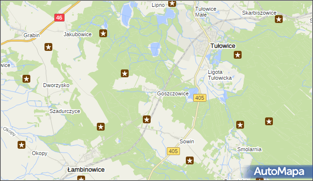 mapa Goszczowice, Goszczowice na mapie Targeo