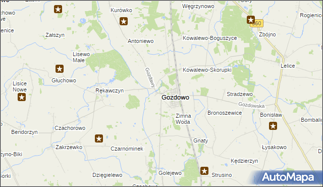 mapa Gozdowo powiat sierpecki, Gozdowo powiat sierpecki na mapie Targeo