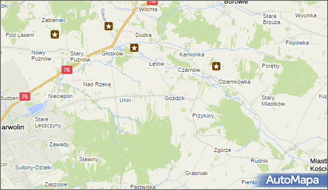 mapa Goździk, Goździk na mapie Targeo