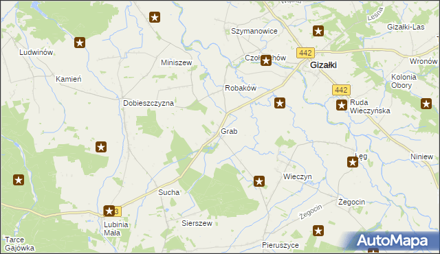 mapa Grab gmina Czermin, Grab gmina Czermin na mapie Targeo