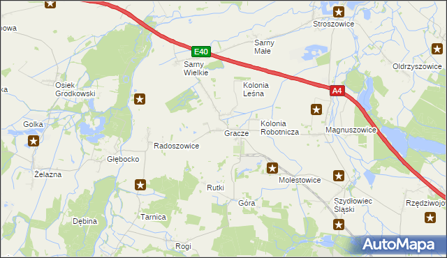 mapa Gracze, Gracze na mapie Targeo