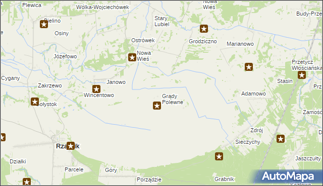 mapa Grądy Polewne, Grądy Polewne na mapie Targeo