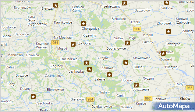 mapa Grajów, Grajów na mapie Targeo