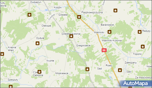 mapa Gregorowce, Gregorowce na mapie Targeo