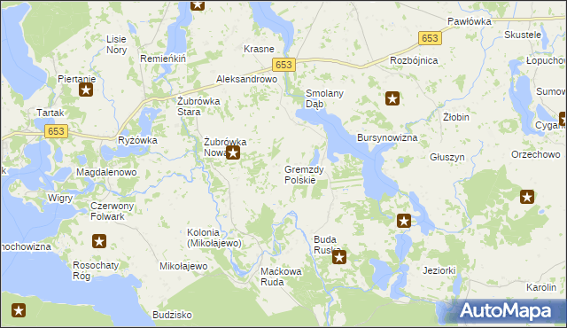 mapa Gremzdy Polskie, Gremzdy Polskie na mapie Targeo