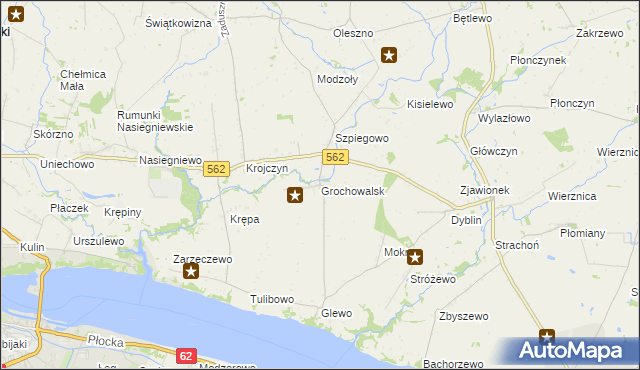 mapa Grochowalsk, Grochowalsk na mapie Targeo