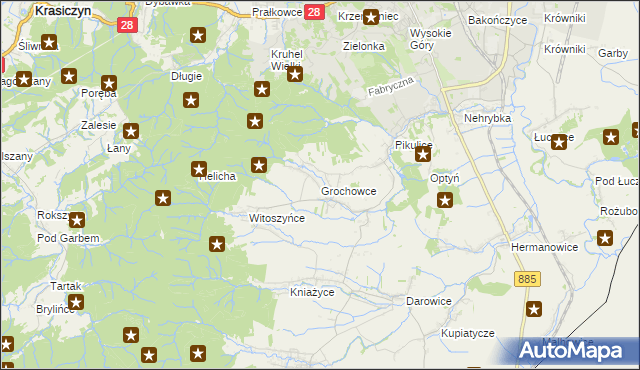mapa Grochowce, Grochowce na mapie Targeo