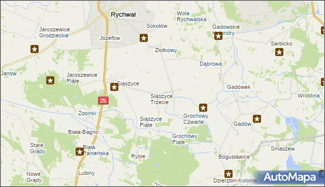 mapa Grochowy, Grochowy na mapie Targeo