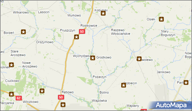 mapa Grodkowo gmina Wyszogród, Grodkowo gmina Wyszogród na mapie Targeo