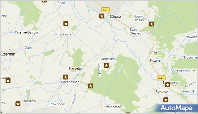 mapa Grodzisko gmina Pleszew, Grodzisko gmina Pleszew na mapie Targeo