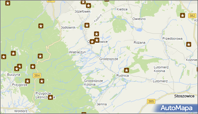 mapa Grodziszcze gmina Stoszowice, Grodziszcze gmina Stoszowice na mapie Targeo