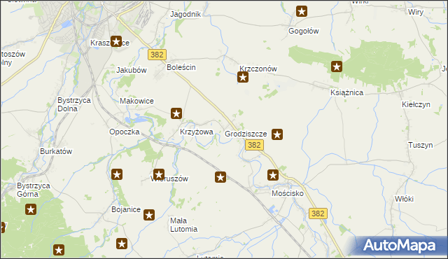 mapa Grodziszcze gmina Świdnica, Grodziszcze gmina Świdnica na mapie Targeo