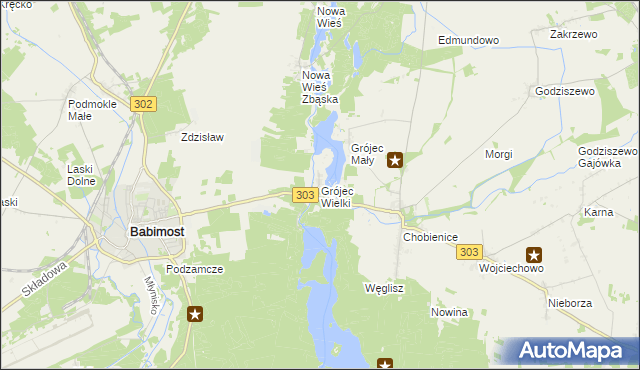 mapa Grójec Wielki gmina Siedlec, Grójec Wielki gmina Siedlec na mapie Targeo